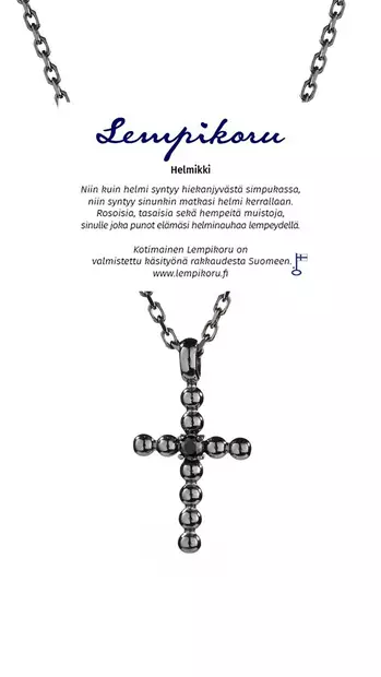 Lempikoru Helmikki-risti musta - Hopeakaulakorut - 4908707450 - 2