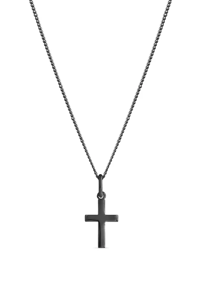 Risti paksu sileä musta - Hopeakaulakorut - 4256753500 - 1