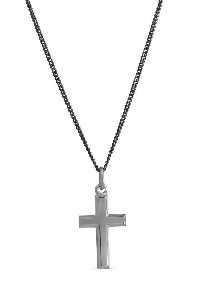 Risti viistoreuna harjattu musta - Hopeakaulakorut - 4256652500 - 1