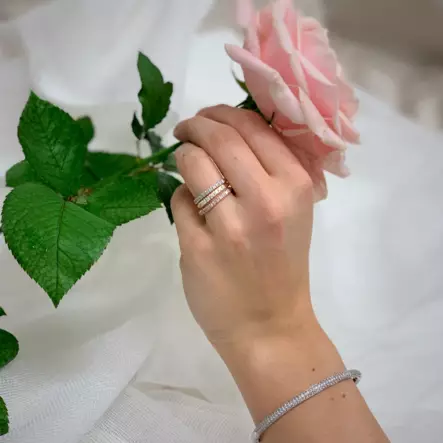 Ailio 1421A timanttisormus 7 x 0,03ct W/VS - Timantti- ja vihkisormukset - 1421A-15 - 2