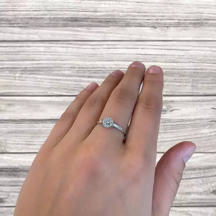 Top Gold valkokultainen timanttisormus 0,05 + 10 x 0,01ct W/SI - Timantti- ja vihkisormukset - 3620.1-15 - 2