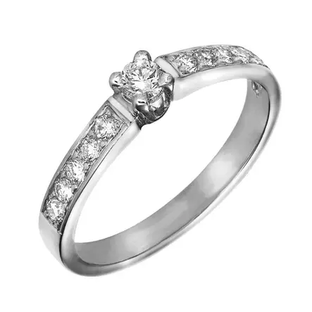 Top Gold valkokultainen timanttisormus 10 + 10 x 0,02ct W/SI - Timantti- ja vihkisormukset - 3476.1-15 - 1