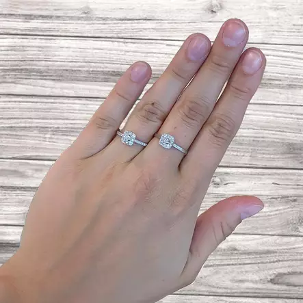 Top Gold valkokultainen timanttisormus 4 x 0,015 + 0,05ct W/SI - Timantti- ja vihkisormukset - 3625.1-15 - 2