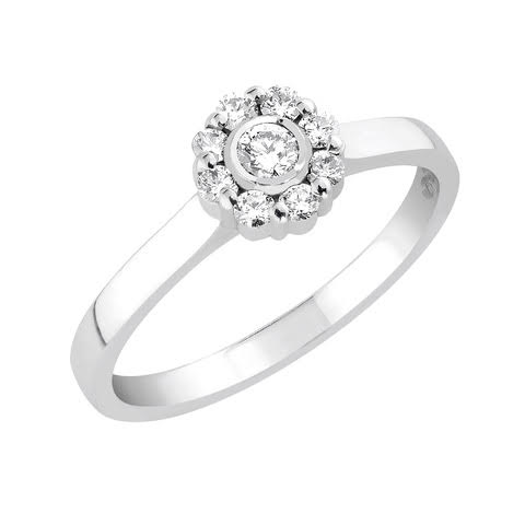 Ailio Halo3B timanttisormus 0,24ct W/VS - Timantti- ja vihkisormukset - HALO3B-155 - 1