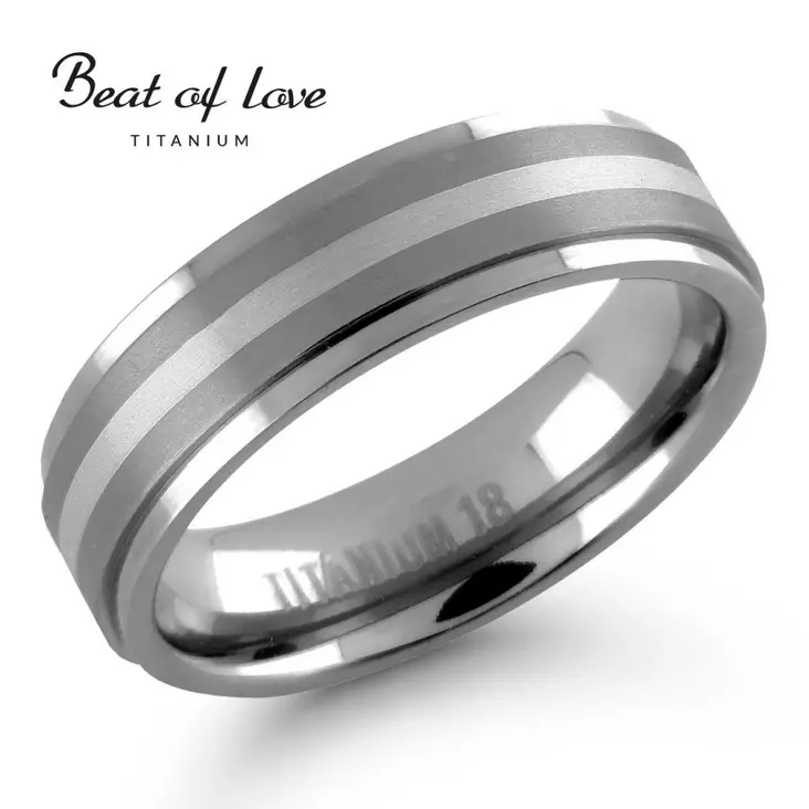 Beat of Love - Titaanisormus - Titaanisormukset - TI-187-6MM-155 - 1