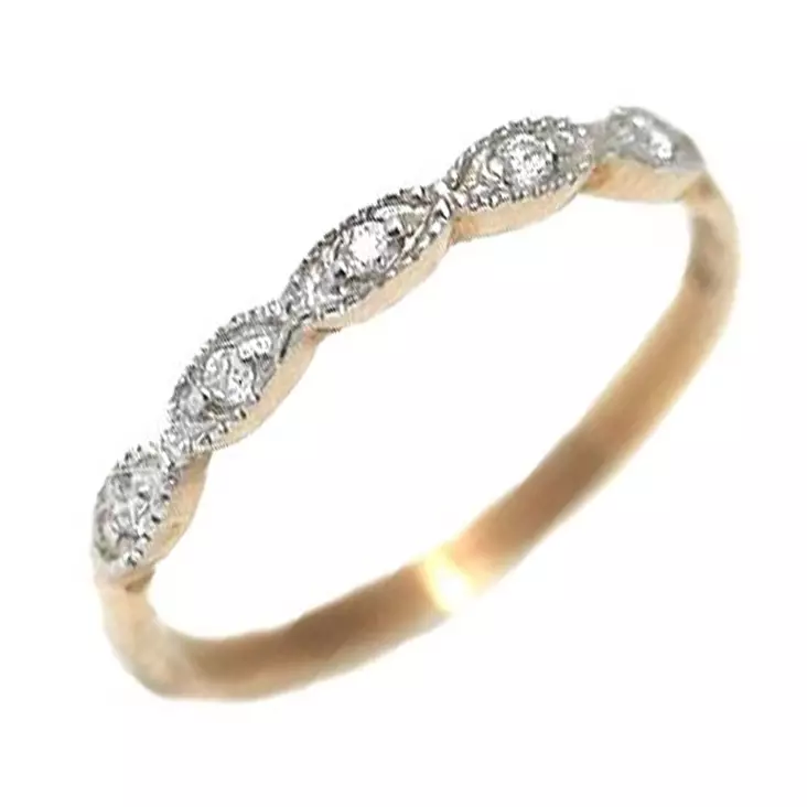 Top Gold keltakultainen timanttisormus 5 x 0,01ct W/SI - Timantti- ja vihkisormukset - 3604-15 - 3