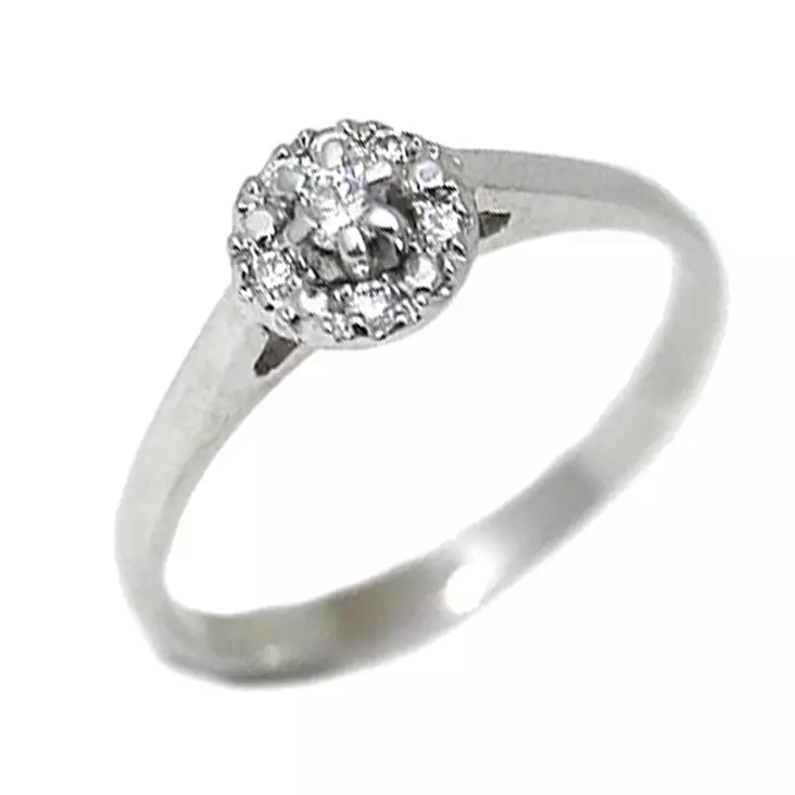 Top Gold valkokultainen timanttisormus 0,05 + 10 x 0,01ct W/SI - Timantti- ja vihkisormukset - 3620.1-15 - 1