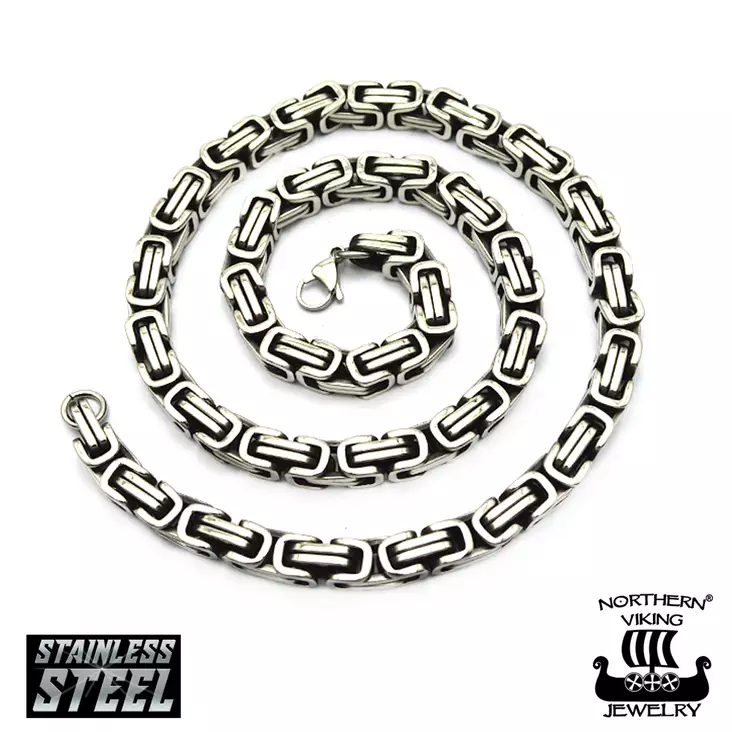 NVJ Clasp Byzantine-teräsketju 60cm - Miesten kaulakorut - NVJKE007 - 1