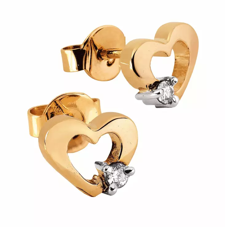 Kotimaiset sydäntimanttikorvakorut - Timanttikorut - 5715A - 1