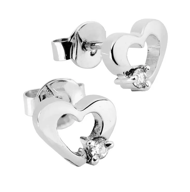 Kotimaiset sydäntimanttikorvakorut - Timanttikorut - 5715B - 1