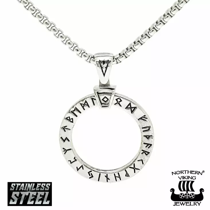 NVJ Viisauden Pyörä - teräsriipus 50cm - Miesten kaulakorut - NVJRS081_50cm - 1