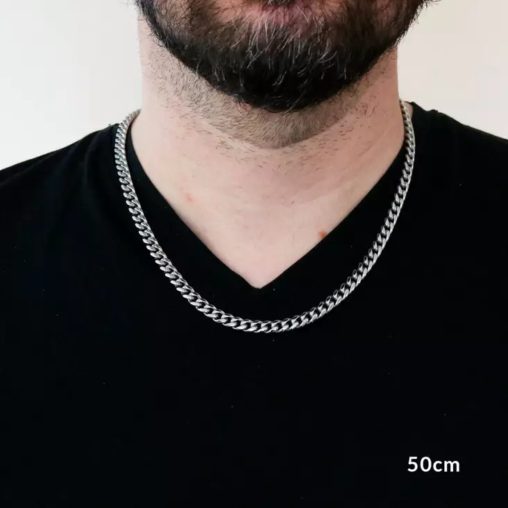 Teräskaulakoru, 45cm - Miesten kaulakorut - SSN-8405-6-45cm - 1